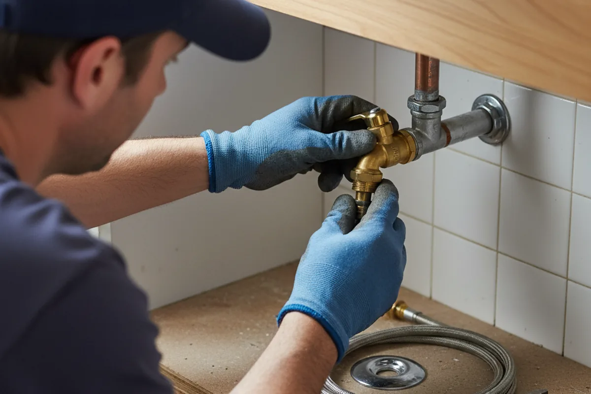Shutoff valve and fitting work during Emergency Plumbing in Elizabeth